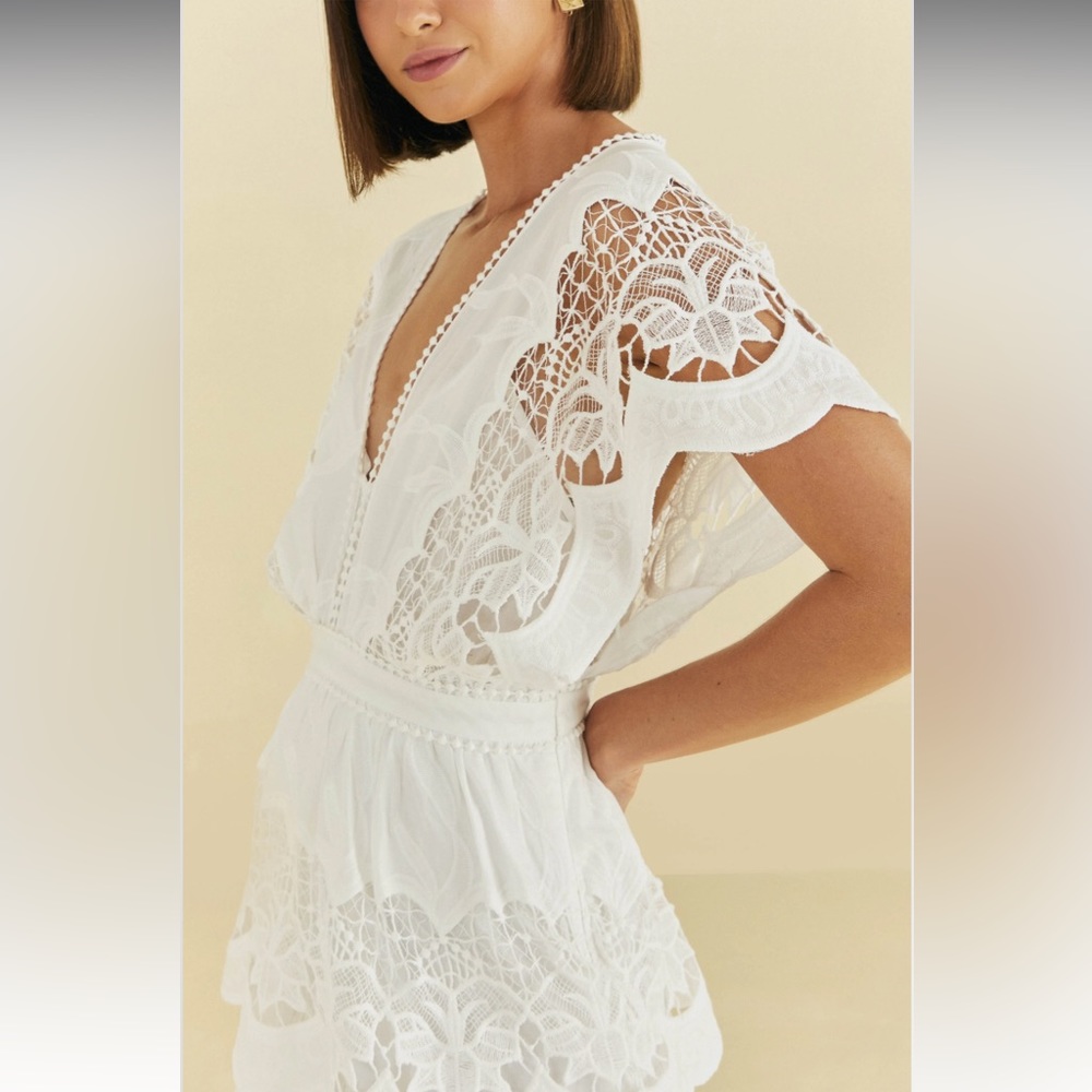 FARM Rio white richelieu dress white size M